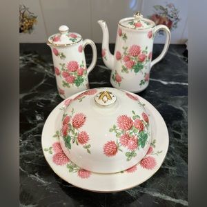 Hammersley “Clover” pattern. English Bone China Breakfast Set.